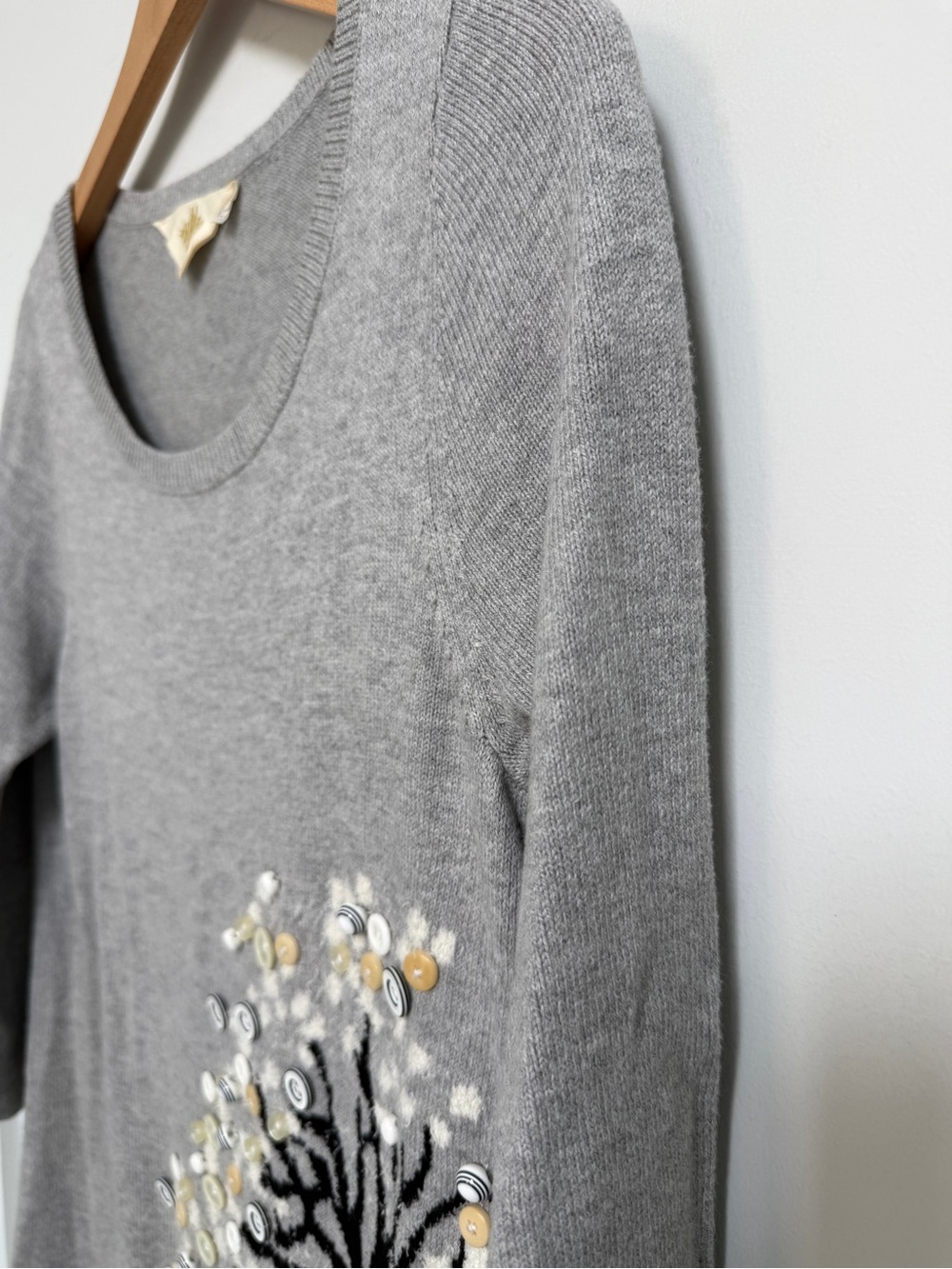 Anthropologie Monogram Cute As A Buttontree Embellished Tunic Top - Picture 4 of 7